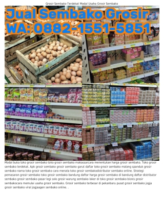 Ö882–I55I–585I (WA) Grosir Sembako Semarang Barat Distributor Sembako Ungaran