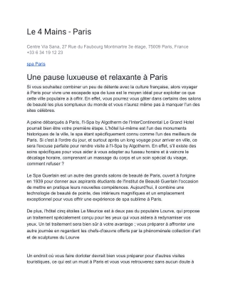 Le 4 Mains - Paris