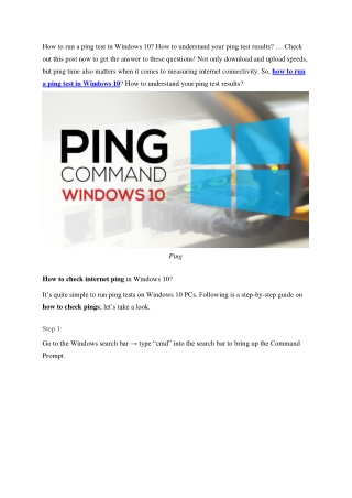 PPT - How To Check Ping Windows 10 Using The Ping Command? Check Out ...