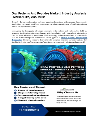 Oral Proteins and Peptides Market | Industry Analysis | Market Size, 2022-2032