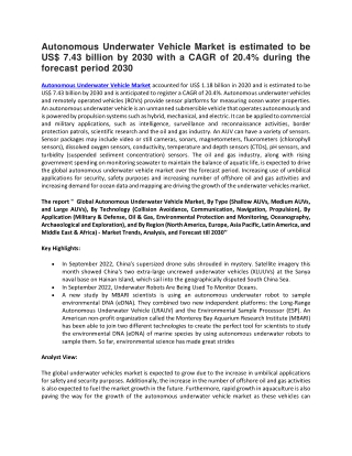 Autonomous Underwater Vehicle Market