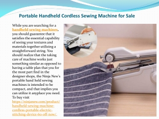 Portable Handheld Cordless Sewing Machine for Sale