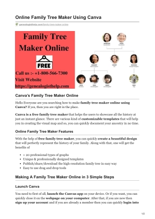 Online Family Tree Maker Using Canva - Genealogist Help