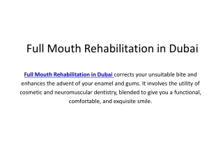 Full Mouth Rehabilitation in Dubai