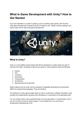 What Is Game Development with Unity_ How to Get Started