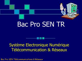 Bac Pro SEN TR