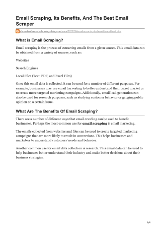 1Email Scraping Its Benefits And The Best Email Scraper