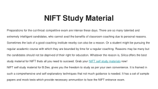 NIFT Study Material