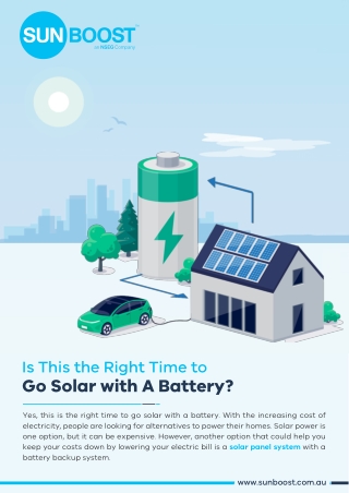 Is This the Right Time to Go Solar with A Battery?