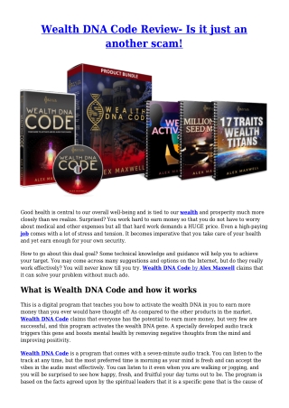 Wealth DNA Code Review- Is it just an another scam!