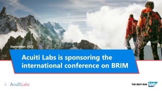 Acuiti Labs is sponsoring the international conference on BRIM