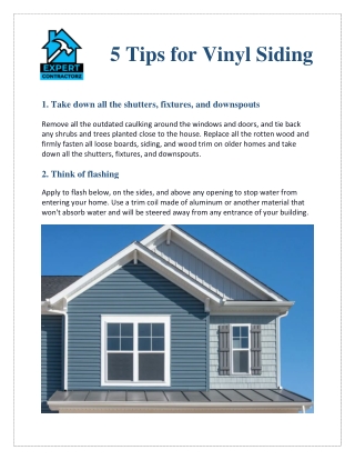 5 Tips for Vinyl Siding