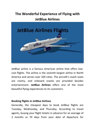 Jetblue Airlines Booking - FaresMatch