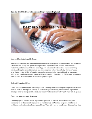 Best erp software in UAE