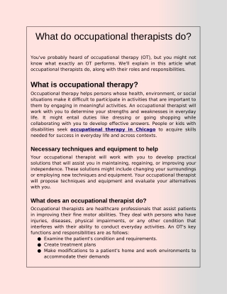 What Do Occupational Therapists Do_Work Role Of Occupational Therapy