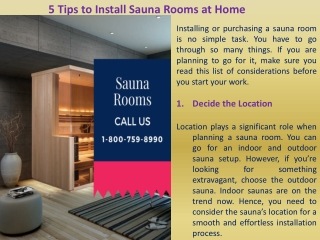 5 Tips to Install Sauna Rooms at Home