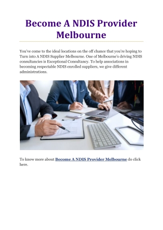 Become A NDIS Provider Melbourne