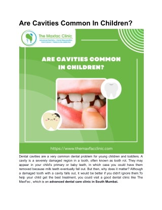 Are Cavities Common In Children?