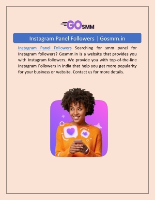Instagram Panel Followers | Gosmm.in