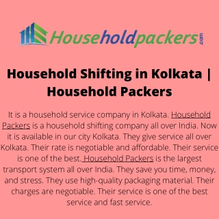 Household Shifting in Kolkata  Household Packers