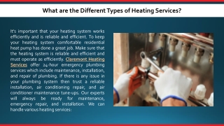 What are the Different Types of Heating Services?