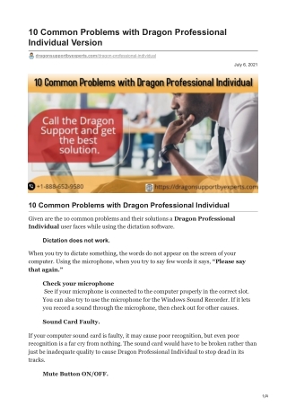 10 Common Problems with Dragon Professional Individual Version