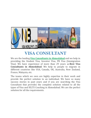 VISA CONSULTANT Ahmedabad