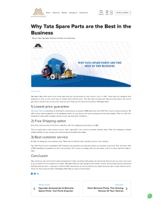 Why Tata Spare Parts are the Best in the Business