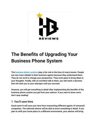 The Benefits of Upgrading Your Business Phone System