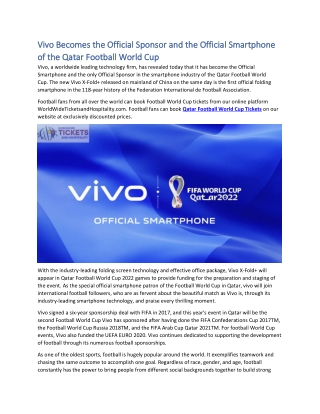 Vivo Becomes the Official Sponsor and the Official Smartphone of the Qatar Football World Cup