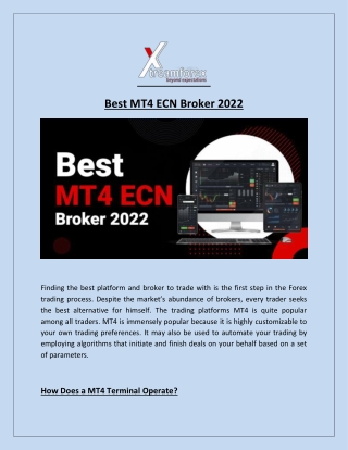 Best MT4 ECN Broker 2022