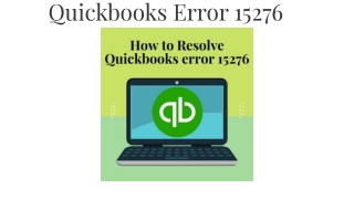 How to Resolve Quickbooks Error 15276?