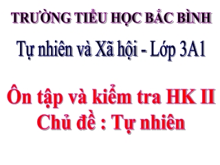 Bài giảng Tự nhiên và Xã hội 3 - Ôn tập tự nhiên