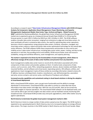 Data Center Infrastructure Management Market worth $3.2 billion by 2026