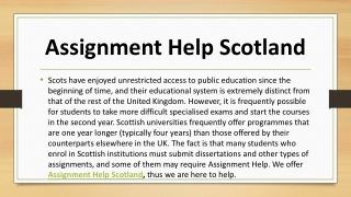 Assignment Help Scotland