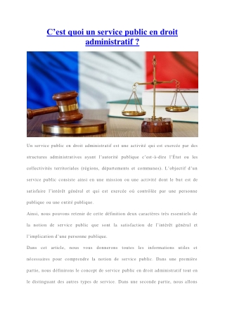 Service public en droit administratif : Généralités