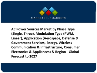Global AC Power Sources Market Scenario, Forecast to 2027