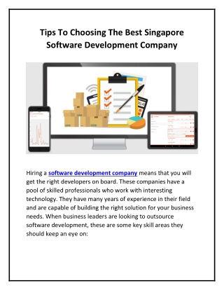 Tips To Choosing The Best Singapore Software Development Company