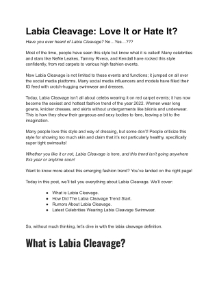 Labia Cleavage_ Love It or Hate It