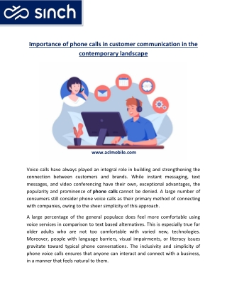 Importance of phone calls in customer communication in the contemporary landscape