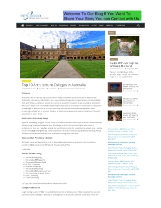 Top 10 Architecture Colleges in Australia