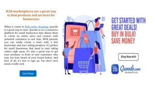 B2B marketplaces are a great way to find products and services for businesses