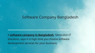 Software Company in Bangladesh - Semicolon IT Solutions