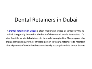 Dental Retainers Dubai