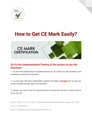 How to Get CE Mark Easily?