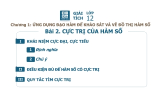 Toán lớp 12 - Bài 2: Cực trị của hàm số