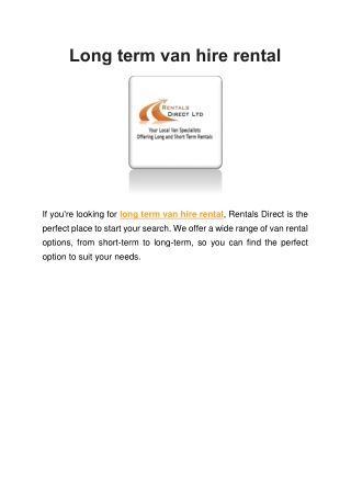 Rentals Direct Ltd