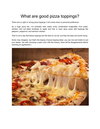 What are good pizza toppings