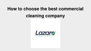How to choose the best commercial cleaning company
