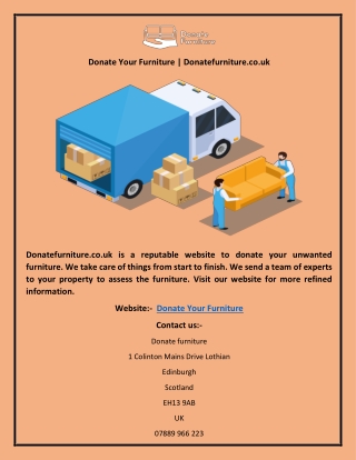 Donate Your Furniture | Donatefurniture.co.uk